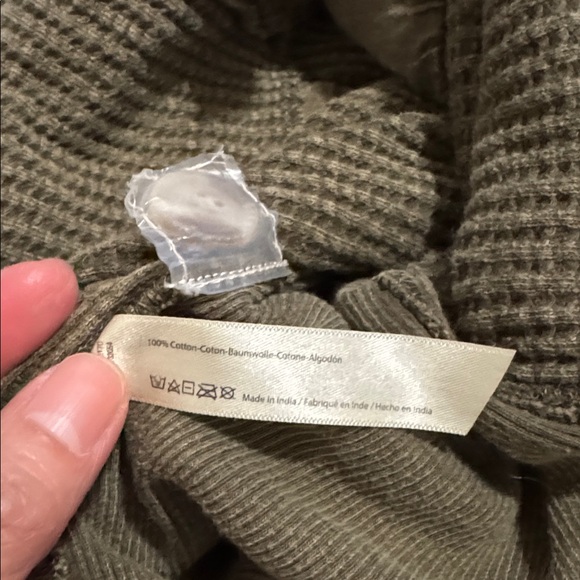 Free People FP One Scout Jacket Waffle Knit Cardigan in Army Green Slouchy-Small - Picture 9 of 9